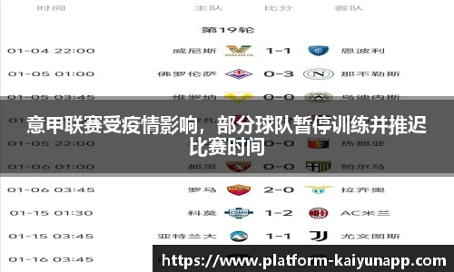 意甲联赛受疫情影响，部分球队暂停训练并推迟比赛时间